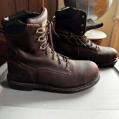 Irish Setter Men's 11 D Edgerton 8 Inch WP Leather Safety Toe Boots 83876 Brown
