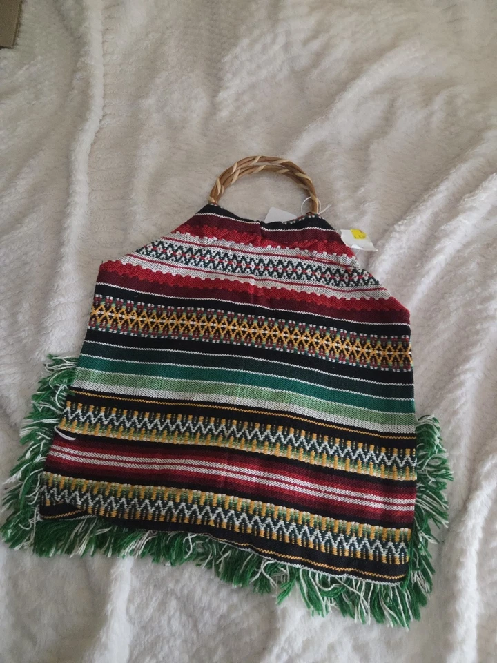 Винтажная уникальная мексиканская/гуатамаланская сумка ручной работы с вышивкой для рынка. - Изображение 2 из 4