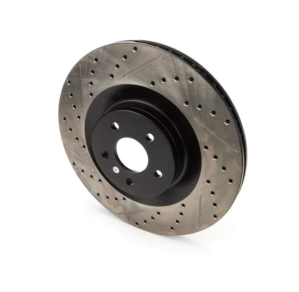 Stoptech 127.61124R, One Sport Drilled/Slotted Br ake Rotor Iron Black Performan - Image 3 of 4