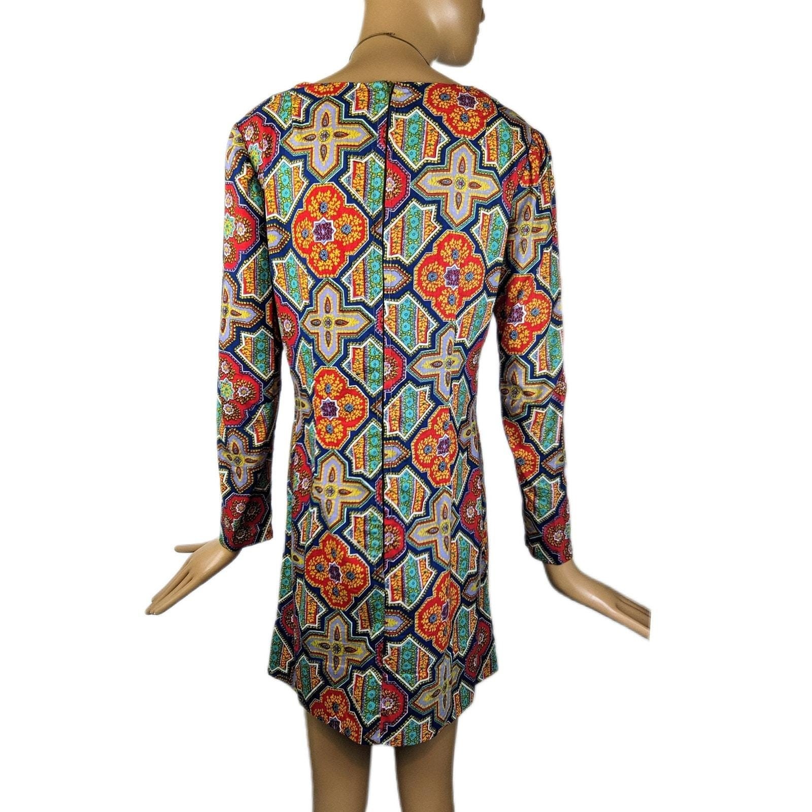 Vintage 60s Mod Psychedelic Babydoll Mini Dress L… - image 3