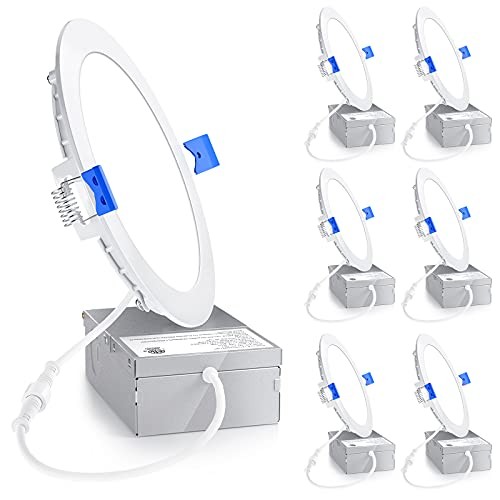 ПОТОЛОЧНЫЙ СВЕТОДИОДНЫЙ СВЕТИЛЬНИК ENSENIOR ИЗ 6 КОМПЛЕКТОВ, ДНЕВНОЙ СВЕТ 5000 К, МОЩНОСТЬ 12 Вт 110 Вт - БЕЛЫЙ