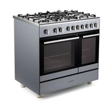 KENWOOD CK600DF-SL 90 cm Dual Fuel Range Cooker – Slate Grey & Chrome