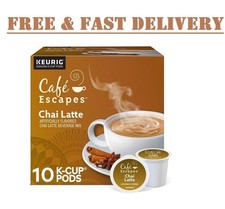 Cafe Escapes chai Latte, keurig K-Cup pods, 10 Count.