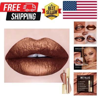Chocolate Lipsticks for Women Metallic Lipstick Long Lasting Non Stick Cup Li...