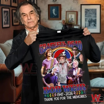 #ad #ad Bob Weir 1947 2026 T Shirt 2D BLACK COTTON $22.09