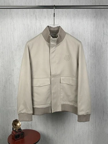 Loro Piana Classic Men's Regular Suede Work Clothes Zip Casual Jacket Coat Beige - product listing photo