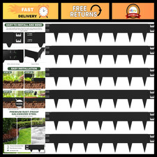 Durable Metal Landscape Edging - 6 Pack, 40" L x 6" H for Garden Borders