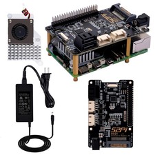 GeeekPi S021 SATA 3.0x2 for Raspberry Pi 5 with Active Cooler  12V Power Supply