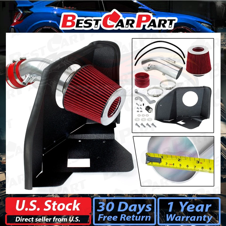 BCP RED For 2005-2012 Toyota Avalon 3.5L V6 COLD SHIELD AIR INTAKE KIT +FILTER - Image 2 of 4