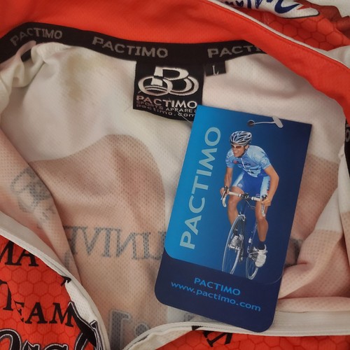 Maillot cycliste Pactimo adulte grand orange blanc Subaru casino équipe médicale motard - Photo 4/12