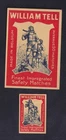 2 Antique Match Tag Belgium BN230656 William Tell
