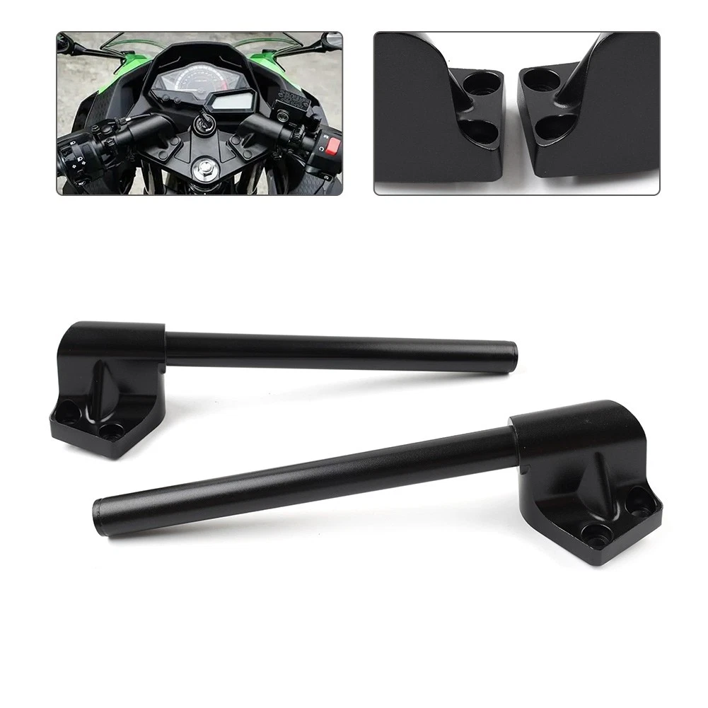 Barra De Manillar Dividida Derecha Para Kawasaki Ninja 300 Y 250 - ¡Aluminio Negro, Resistente Y De Calidad!