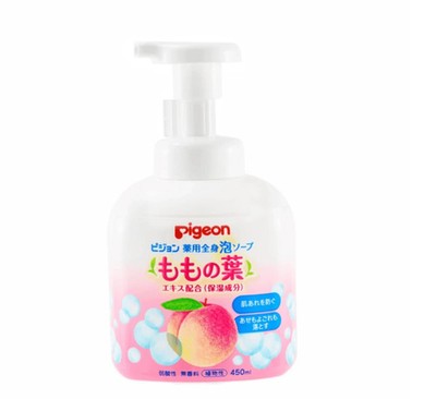 Pigeon Medicated Body Foam Soap Peach Leaf extract formulated 450 ml