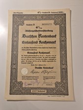 4% Ablösungsanleihe der Deutschen Rentenbank 1000 RM 1935