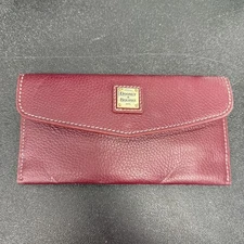 Dooney & Bourke Lucca Pebble LeatherSsnap Envelope Clutch Wine One Size New