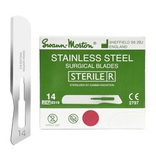 Swann Morton Surgical Scalpel Blade 14 - Sterile Dermaplane Blade for Face, ...