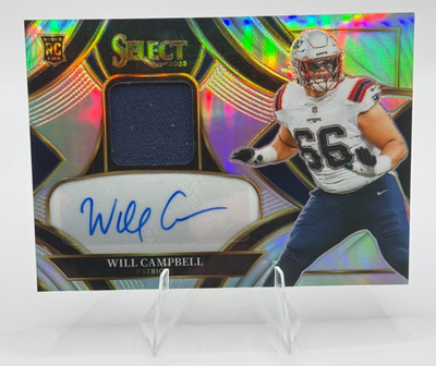 2025 Panini Select - Will Campbell - Patch Autograph Silver Prizm