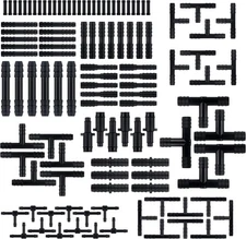 115PCS Car Vacuum Hose Connector Assortment,12 Sizes Tube Black 