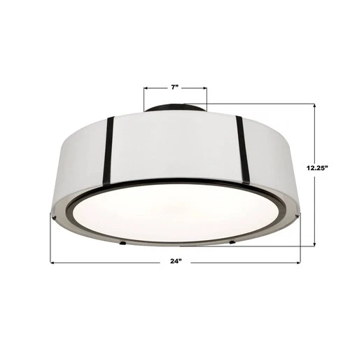 Crystorama Fulton 24" Wide Matte Black Drum Ceiling Light - Picture 5 of 8