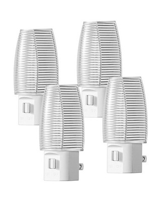 DEWENWILS Plug in LED Night Light with Switch Manual On/Off Bathroom Light 4Pack