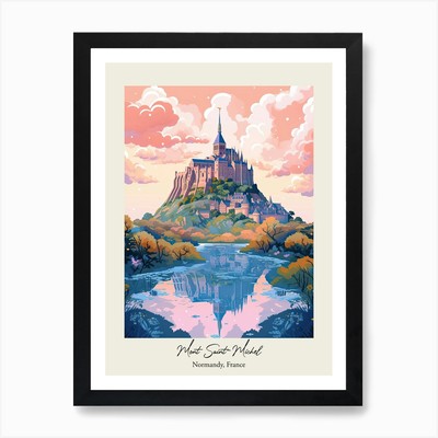 Mont Saint Michel   Normandy, Franc Framed Wall Art Poster Canvas Print Picture
