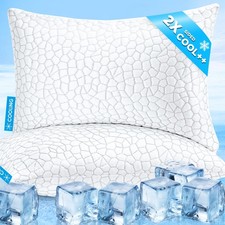Cooling Pillows Queen Size Set of 2 Shredded Memory Foam Pillows for Side Bac...