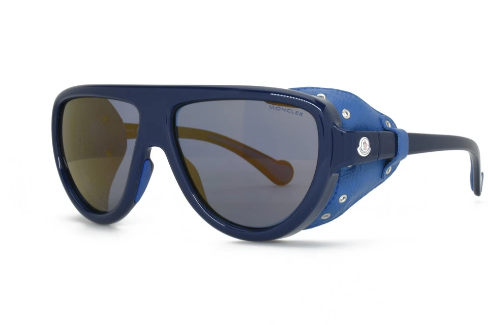 Gafas de sol MONCLER Shield cuero genuino escudo azul 0089/90D