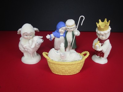 VTG~DEPT 56 Snowbabies ''A STAR SHONE DOWN WHERE HE LAY'' Christmas Nativity Set
