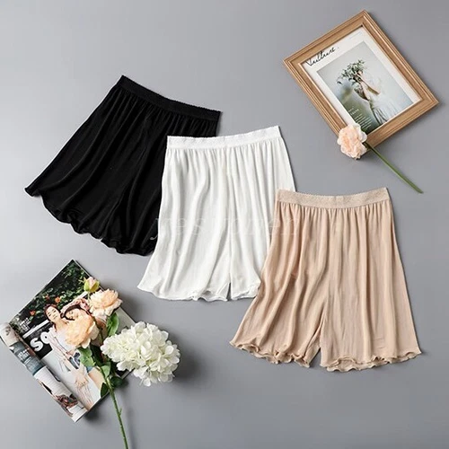 Damen 100 % reine Seide halbe Slip Shorts Untershorts Pettipants unter Schlitz Rock - Bild 2 von 20