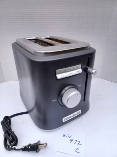 Calphalon two sided toast toaster color is matt grey and stainless