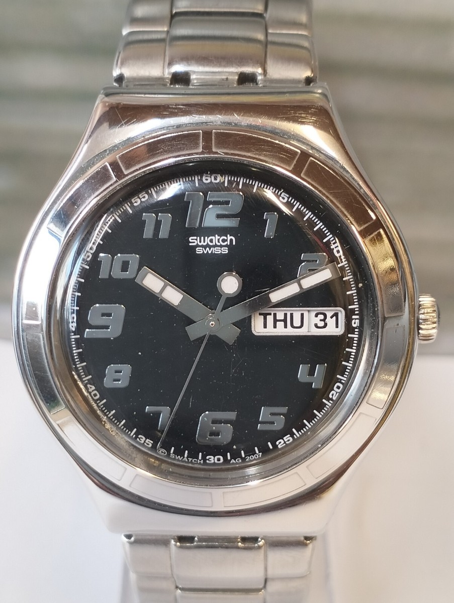 時計 SWATCH IRONY AUTOMATIC 1997 Black Dial Swatch Irony Aluminium Watch with Date, Vintage
