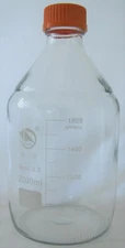 Glass bottle w cap autoclavable culture media medium 1000ml 1L lab glassware New