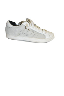 New! P448 John Gray White Glitter Sneaker Glitter Laces Size 40 10