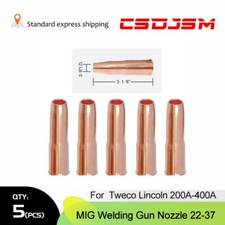 5-pk MIG Welding Gun 22-37 3/8" Nozzle For Tweco Lincoln 200A-400A