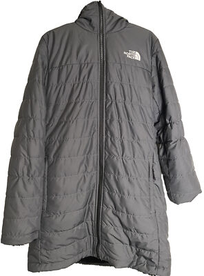 The North Face Mossbud Insulated Reversible Parka Coat for Women,  Gray/Black, S