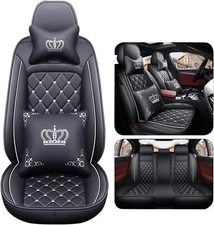 Lovjoyse Car Seat Covers Full Set Universe Fit Faux Leather Waterproof SUVpickup