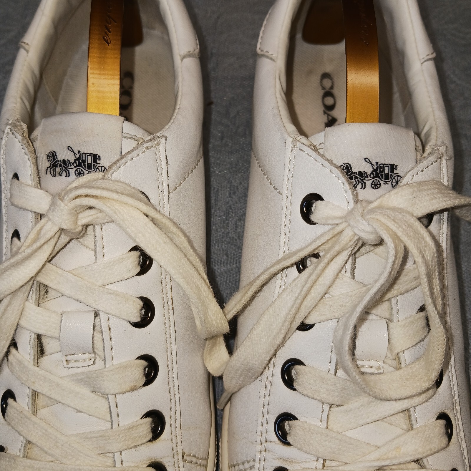 Coach Porter Leather Sneakers Womens Shoes Size 9B White G3781  thumbnail 6