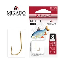 10 MIKADO scharfe Rotaugenhaken Angelhaken (Gold) Gr.6 bis 14 (0,46 EUR/St.)