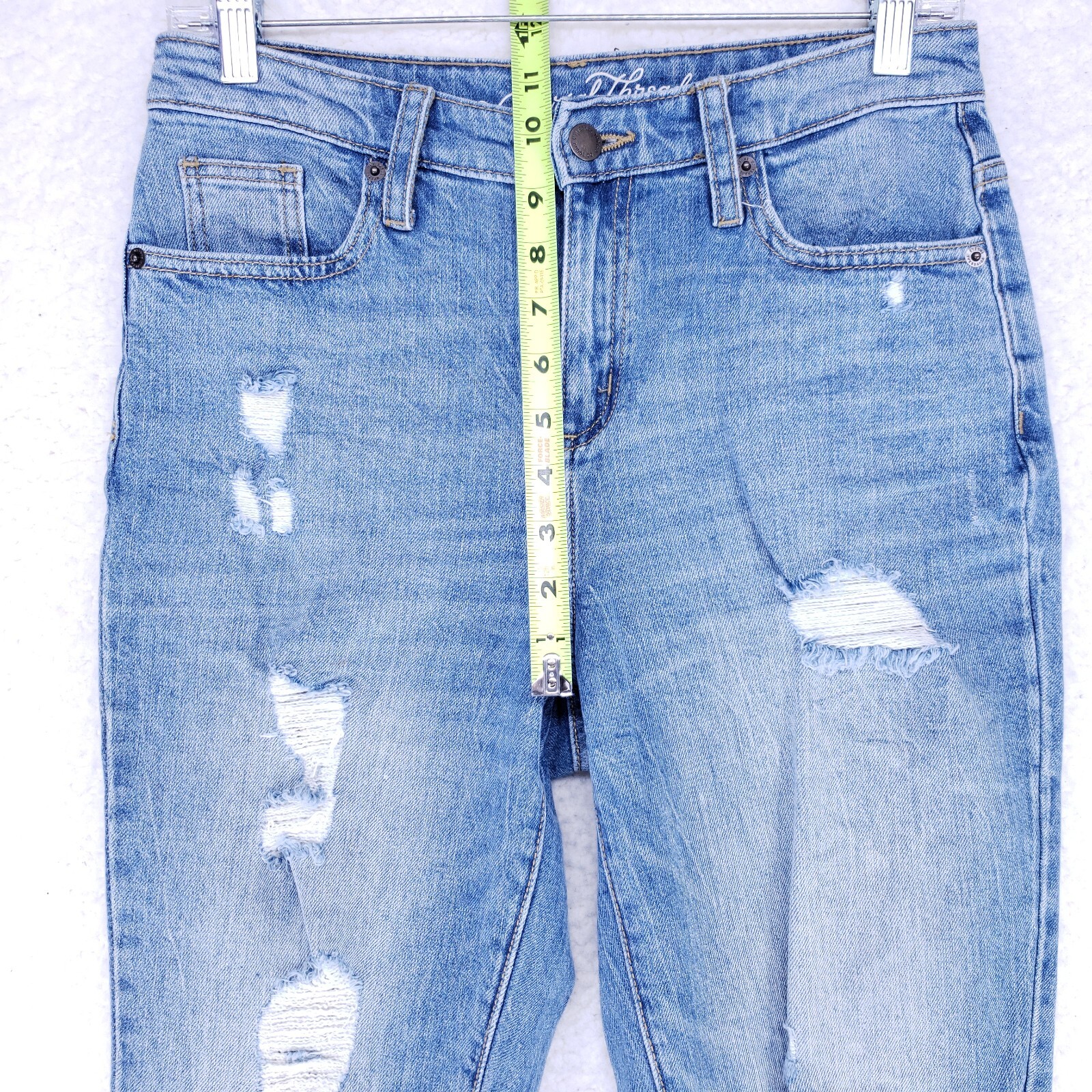 Universal Thread Destroyed Straight Raw Hem Jeans… - image 3