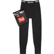 Supreme Hanes Thermal Pant 1 Pack Black - L