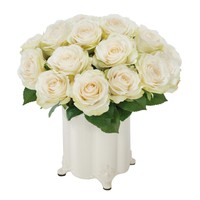 Winward Silks Rose Bouquet In Canister Vase on sale Winward Silks Rose Bouquet In Canister Vase on sale