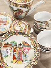 20th Century Rose Medallion Tea Set, Service for 4.