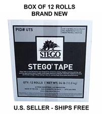 Stego Tape Red (3.75" x 180' ) - New Box of 12 Rolls - Ships Free - U.S. SELLER