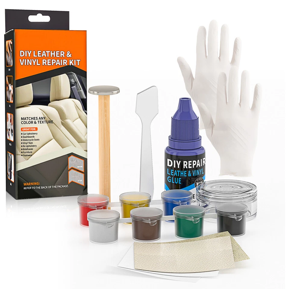 FOREVER SPEED Kit riparazione sedile auto divano pelle fix tappezzeria tappeto buco incendio riparazione fai da te