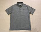 Under Armour Playoff Polo Men’s Large Short Sleeve Shirt Golf Gray Heatgear