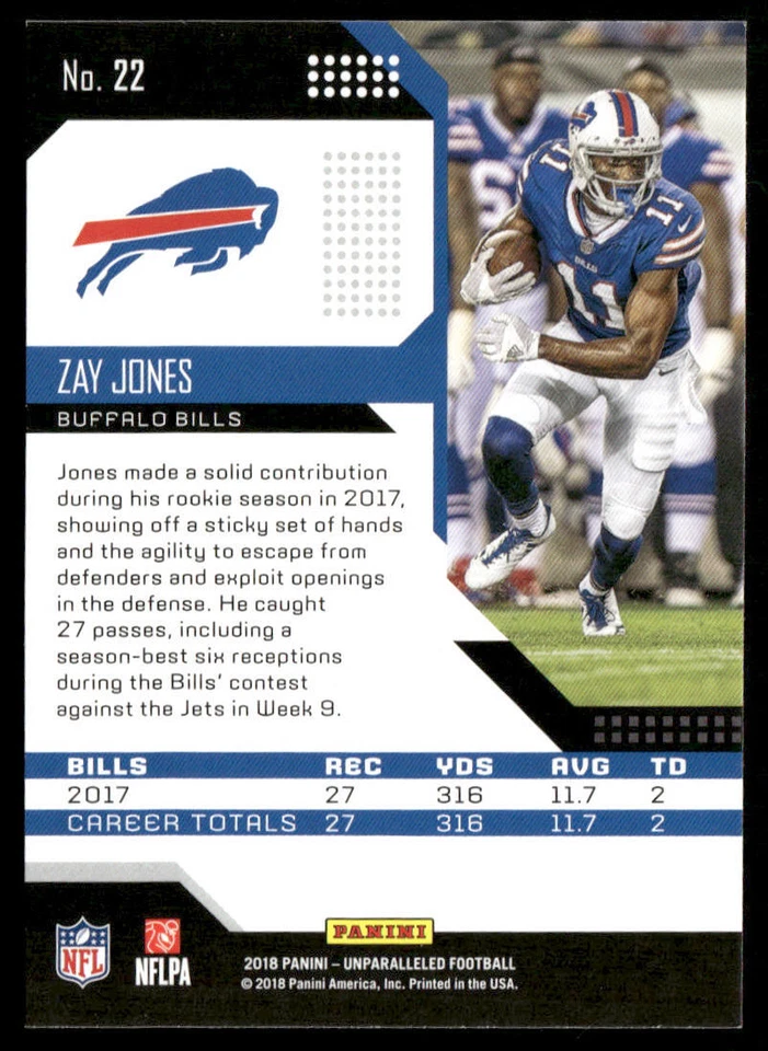 Zay Jones 2018 Panini Unparalleled #22 Buffalo Bills - Image 2 of 2
