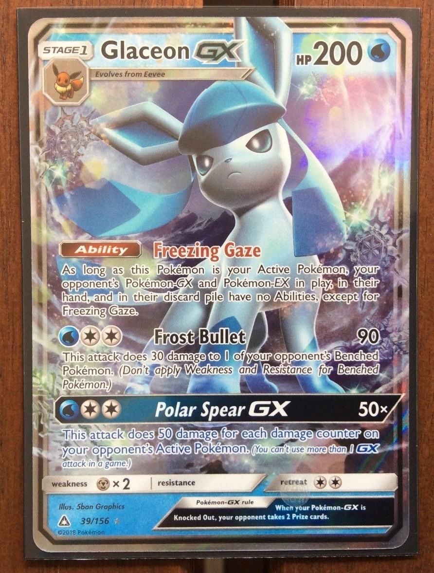 Pokemon Card GLACEON GX Ultra Rare 39/156 ULTRA PRISM ***MINT*** | eBay