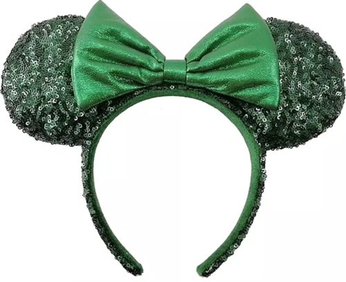 Disney Parks Edition Minnie Mouse Ears Emerald Green Sequins Headband 2022 - Picture 5 of 6