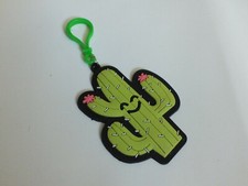 Cute Key Chain Purse Pull Rubbery Green Cactus 4 x 2 7/8"  hook NICE