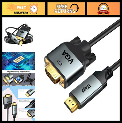 HDMI to VGA Cable 50ft - Uni-Directional Converter for Computer to Monitor